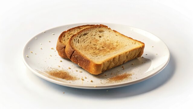 Crusty edge sliced grain bread on a white plate