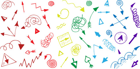 multicolored hand-drawn arrows and guides