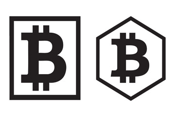 Blockchain bitcoin sign simple vector art design