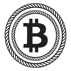 Blockchain bitcoin sign simple vector art design