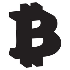 Blockchain bitcoin sign simple vector art design