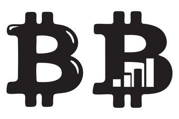 Blockchain bitcoin sign simple vector art design