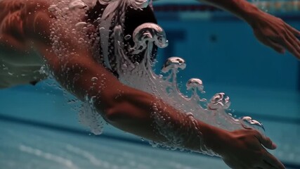 Swimming water: capturing athlete's graceful dive in pool