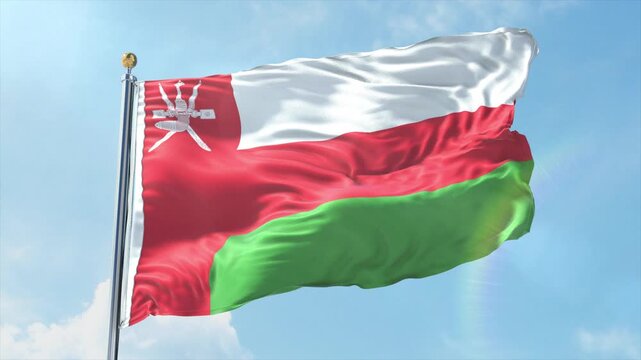 4K Oman flag waving in the wind - realistic Oman flag animation in high resolution, perfect for Oman national day, independence, travel and patriotic video projects