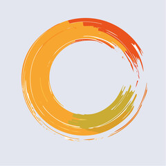 Dynamic energy circle with fluid gradient color transitions and brushstroke texture element