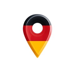 Germany, Geolocation sign, image in national colors on a neutral transparent background for designers, marketers. Popular illustration, object, symbol, texture, pattern, holiday.
