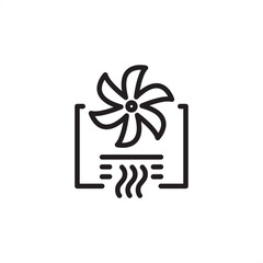 HVAC system icon symbolizing air quality and temperature regulation, representing modern building management, specialized environmental control technology, and facility operations.