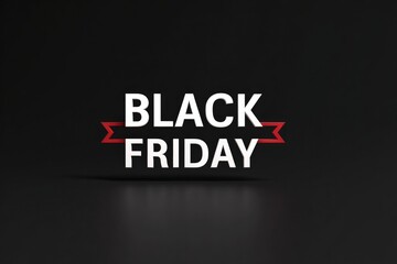 Fototapeta premium Bold text announces Black Friday against sleek black background,