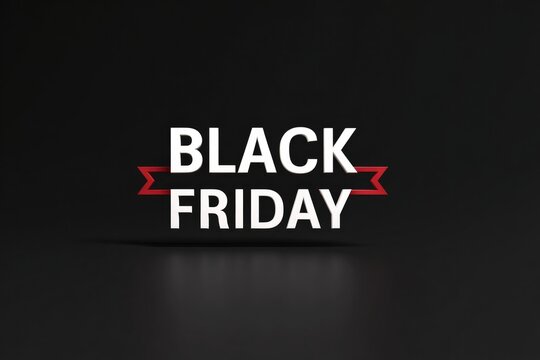 Bold text announces Black Friday against sleek black background,