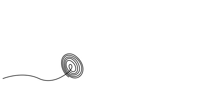 yoga mat animation continuous one line drawing, Fitness equipment concept. Single line draw design vector graphic illustration animation, Fitness equipment concept. Yoga floor mat symbol. 4K video
