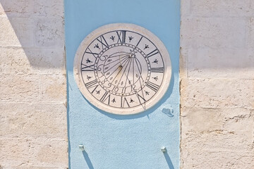 Old sundial, found on a the wall of an old house in Lisbon 