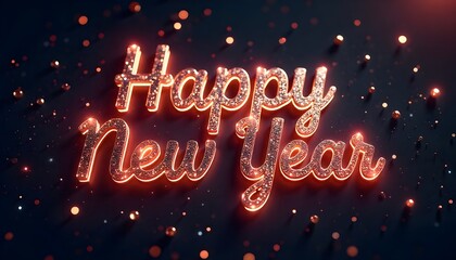 Glittery, glowing script message shines brightly on a dark, sparkling backdrop.