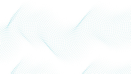 Modern teal dotted wave patterns dancing on white background creates trendy feel