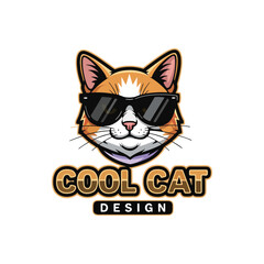 Fototapeta premium Vector illustration of a cute cat with lettering 