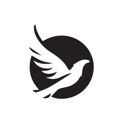 2d Logo of an eagle flying high on a white background