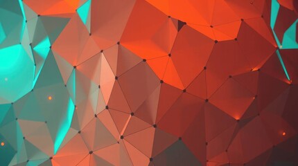 Modern geometric shapes with vibrant orange and teal glow for dynamic design