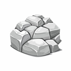 Stylized stone pile illustration showcasing layered textures and geometric shapes on white backdrop