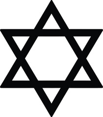 Star of David Symbol on White Background