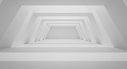 A clean, minimalist architectural space featuring wide white walls and immense depth, suggesting vast possibilities and future growth potential ,polished ,template ,copy space