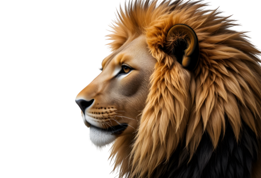 Majestic lion profile, regal power, wild strength