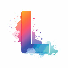 Abstract watercolor letter L emblem for artistic branding and creative design projects