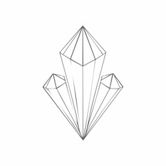 Minimalist crystal arrangement illustration showcasing geometric shapes and clean lines concept