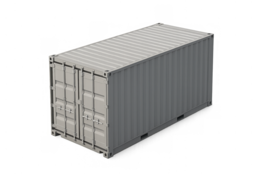 Shipping container for cargo transport and global logistics, representing freight and merchandise distribution on transparent background