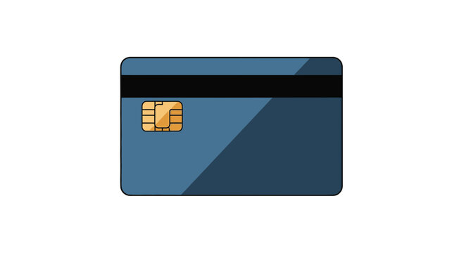 Modern blue credit card showcasing secure payment technology, perfect for financial services marketing and secure online shopping campaigns