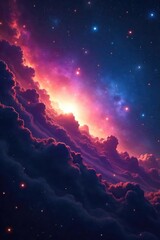 Vast cosmic expanse, swirling nebulae, distant galaxies, and celestial bodies illuminate the infinite universe Perfect for science, astronomy, and space exploration themes , outer space, milky way