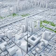 Architectural vision: Imagining a gleaming utopian cityscape with sustainable green spaces