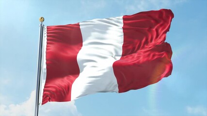 4K Peru flag waving in the wind - realistic Peru flag animation in high resolution, perfect for Peru national day, independence, travel and patriotic video projects