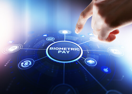 Modern biometric payment system using fingerprint or facial recognition technology for secure transactions