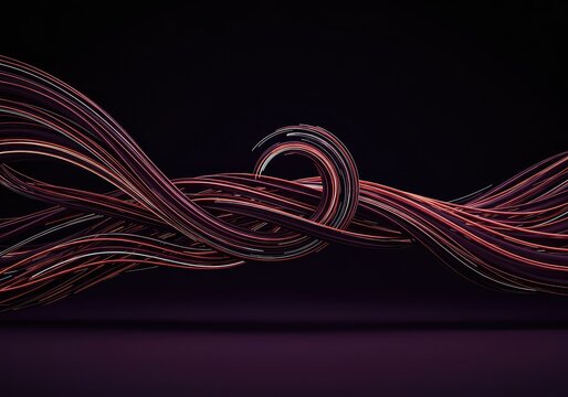 Abstract graphic illustration showing cyclical movement or wave pattern against a stark, empty background representing rhythm and continuous repetition ,curve ,pattern ,theoretical