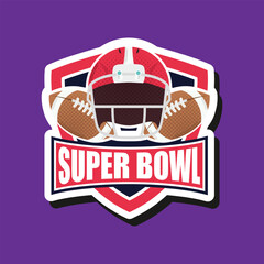 superbowl sport poster with set equipment icons vector illustration design