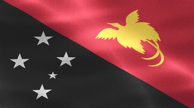Papua New Guinea flag - realistic waving fabric flag