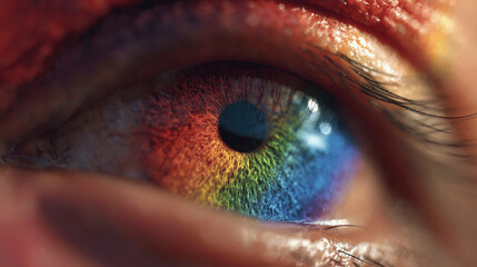 Colorful Human Eye Close-up