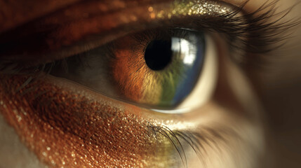 Rainbow Eye with Glitter Makeup