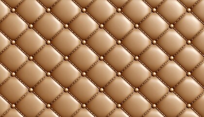 Obraz premium Elegant Brown Leather Upholstery Texture with Diamond Pattern and Button Details