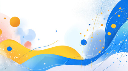 Abstract Blue and Yellow Wavy Background