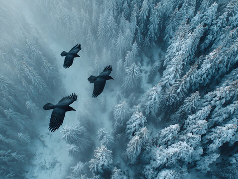 crows and winter