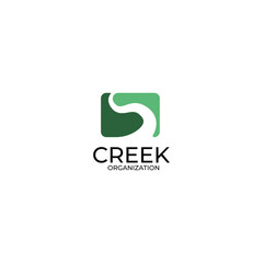 Creek river flow logo design