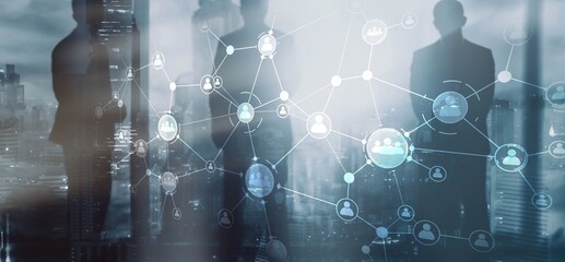 People network connection. Network work connections concept