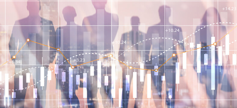 Financial growth indicators with positive trends showing values growth - Powered by Adobe