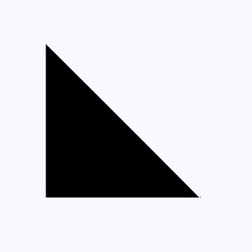 A simple black right triangle, a fundamental geometric shape for design and mathematics