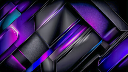 Futuristic Abstract Design with Neon Purple and Blue Geometric P