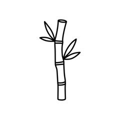 Bamboo plant in a tranquil illustration showcasing natural beauty and organic growth, with a minimalist outline art that evokes feelings of peace and serenity