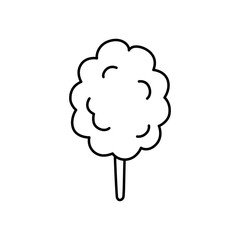 Fluffy cotton candy confection on a stick, an iconic sugary snack evoking pure childhood joy and happy memories at summer carnivals and fairs