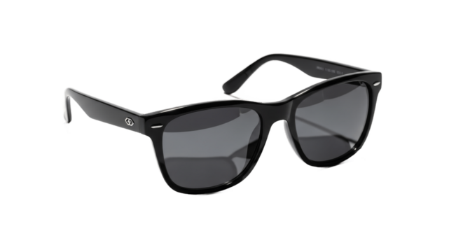 Stylish black sunglasses with dark lenses, modern fashion accessory for sun protection, outdoor activities, and travel, isolated on white background, unisex eyewear, PNG image.

 - Powered by Adobe