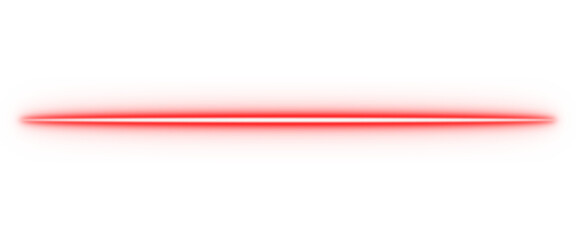 Glowing red neon horizontal line for light effects, UI dividers, modern overlays, and futuristic graphic design accents