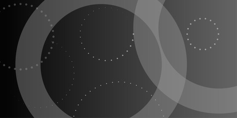 Halftone dots in ring form. Geometric art. circle background. A Striking Dark Background with Luminous Circles Creating a Modern and Elegant Design with Abstract Glowing Orbs .